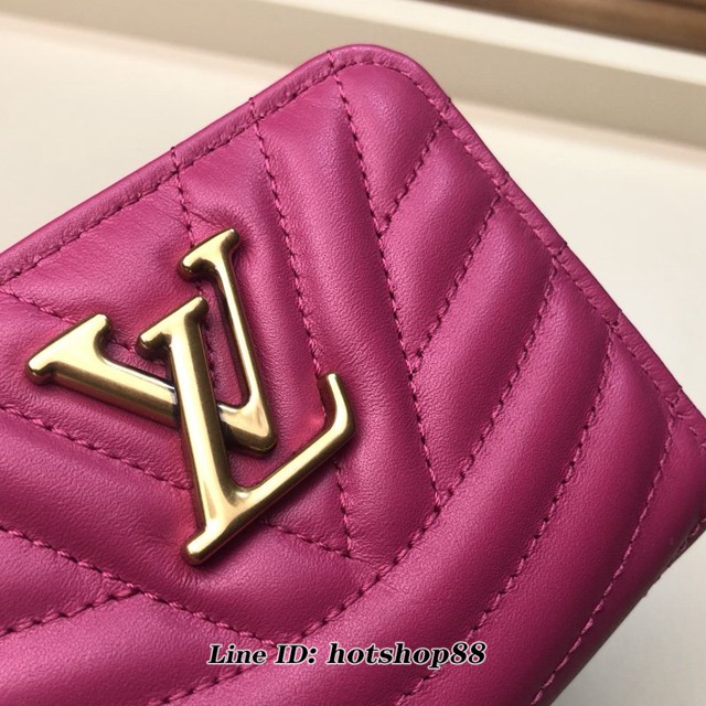 路易威登LV錢包 LV女士拉鏈零錢包 M63789 枚紅色 Louis Vuitton New Wave拉鏈錢夾 xxlv1463